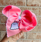 Boo-tiful Ghost Embroidered Bow