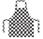 Checkered pattern apron + oven mit