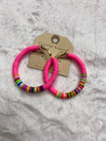 Pink hoop earrings