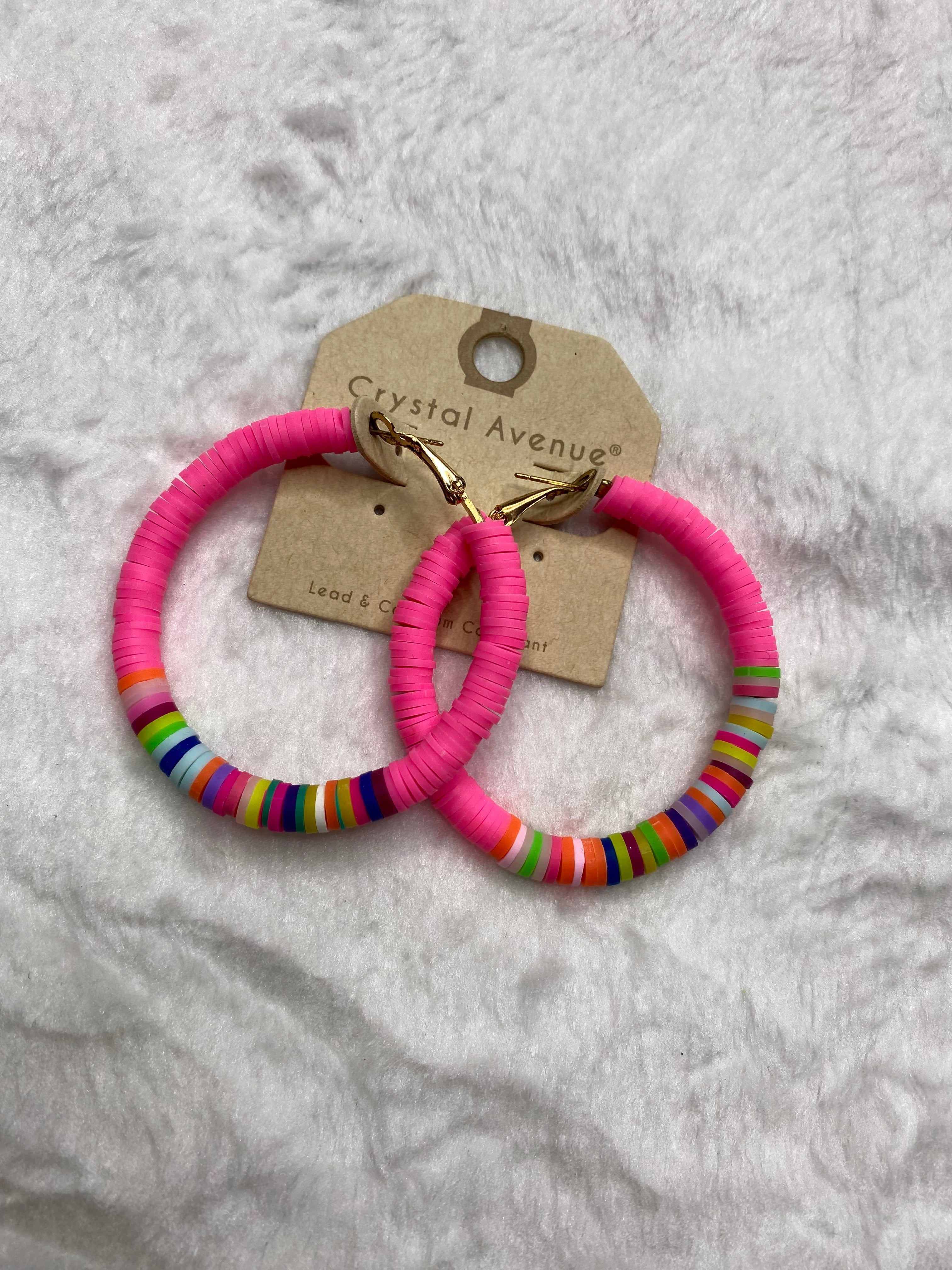 Pink hoop earrings
