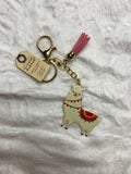 Pink llama keychain