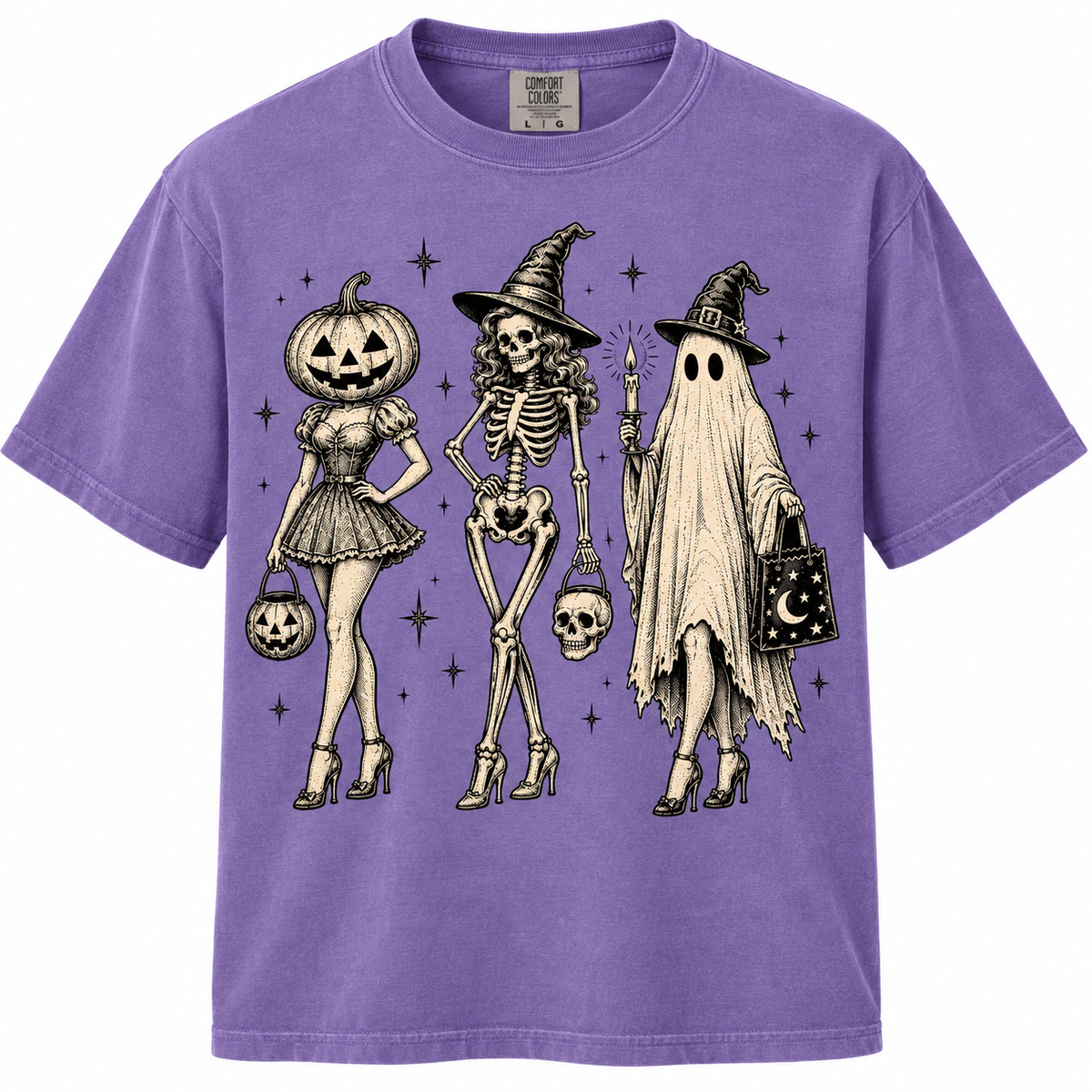 Witchy Besties – Vintage Halloween Tee 🖤🧙