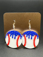 Drip Baseball Earrings
