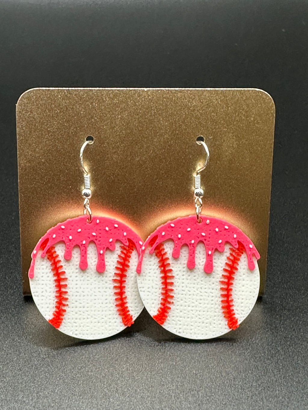 Drip Baseball Earrings