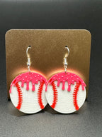 Drip Baseball Earrings