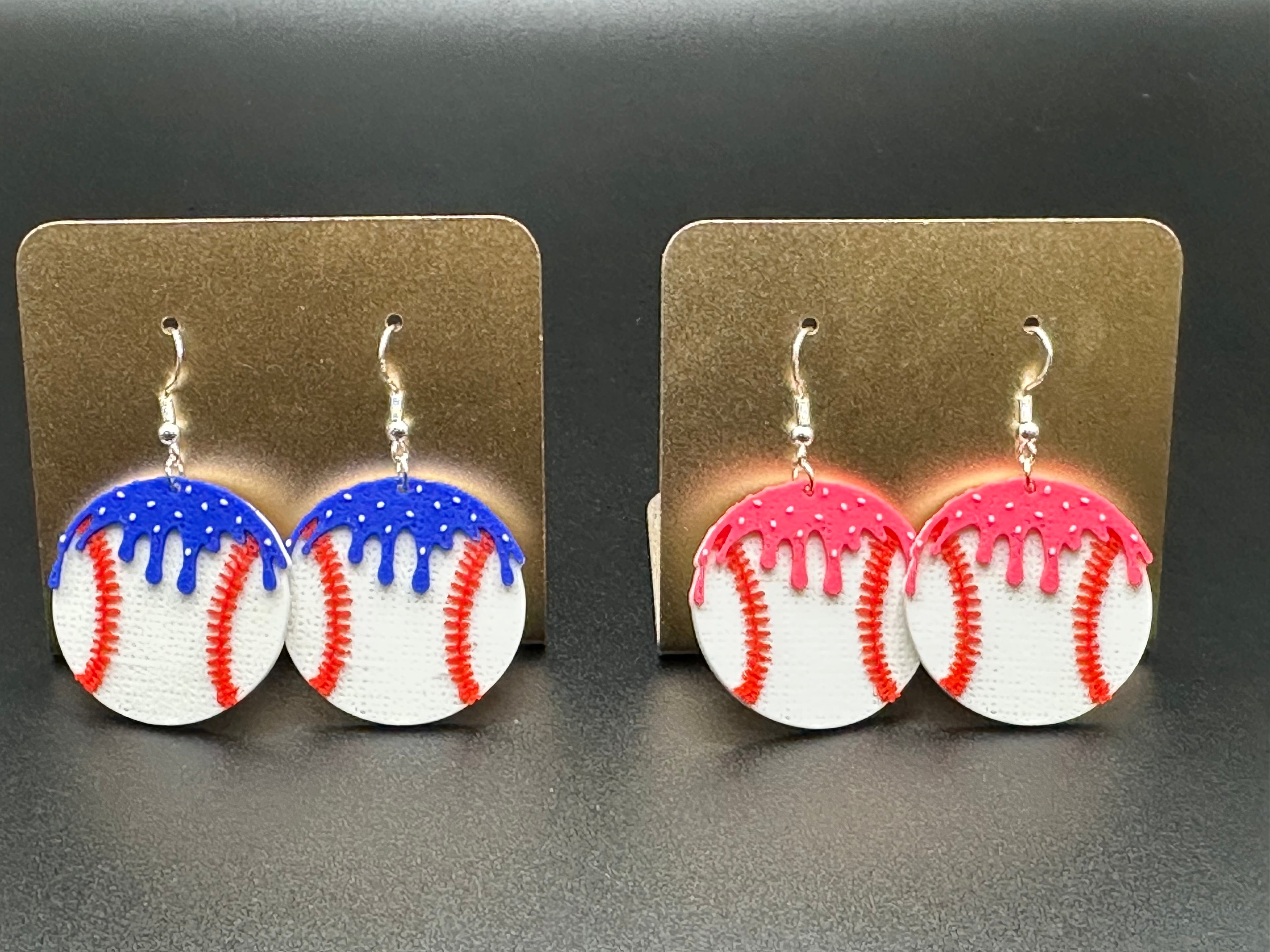 Drip Baseball Earrings