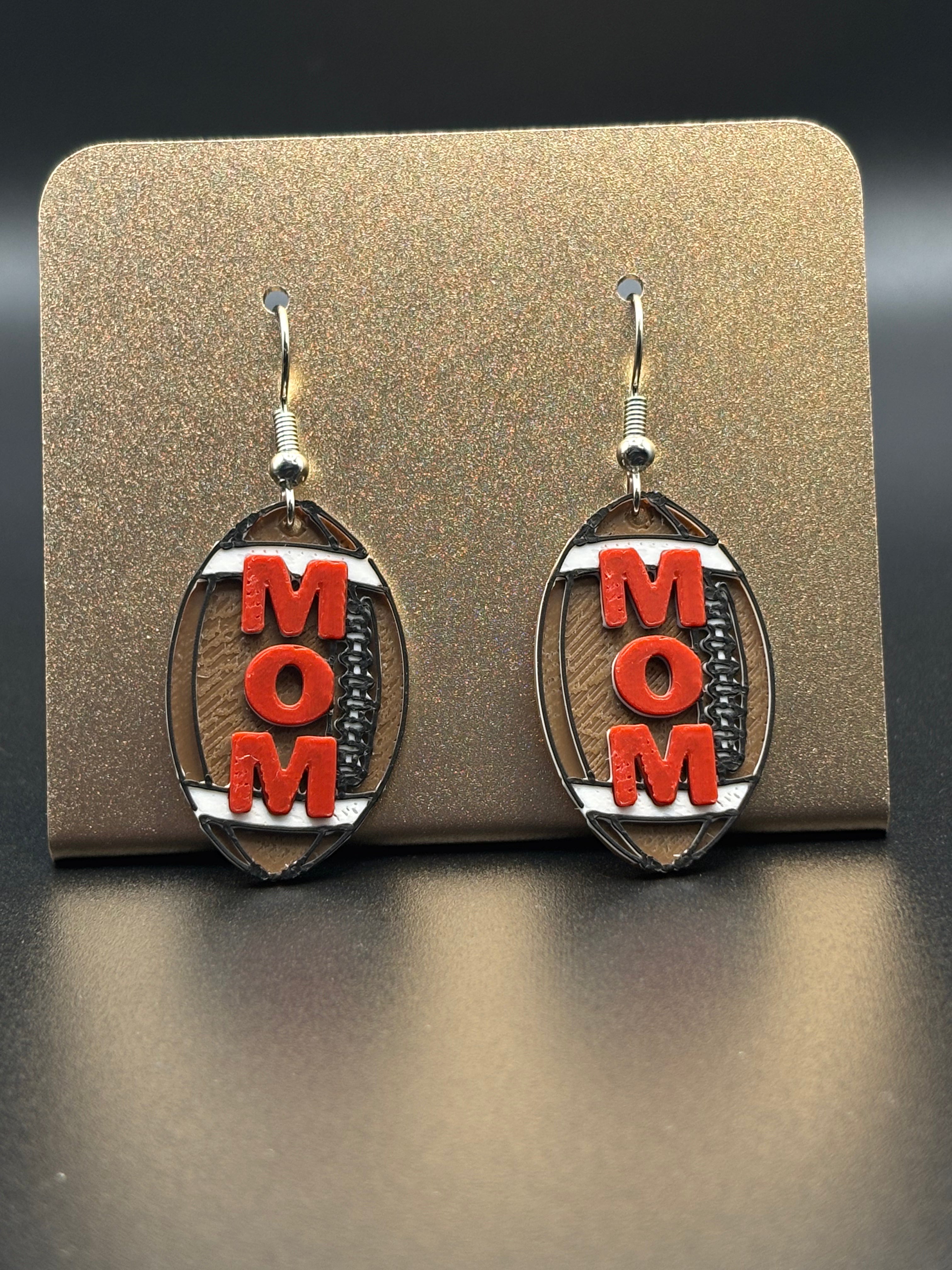 Mom Football Earrings