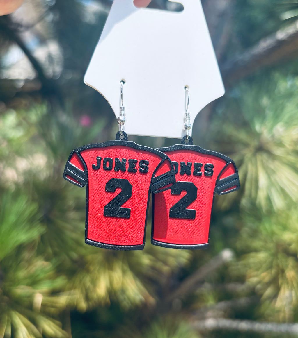 Custom Football Jersey Earrings